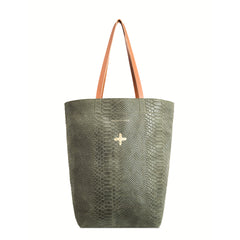 Cabas "Mester" cuir Snake Kaki