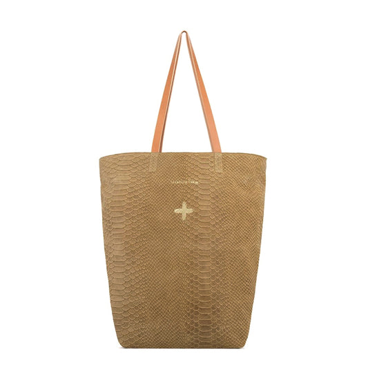 Cabas "Mester" cuir Snake Beige