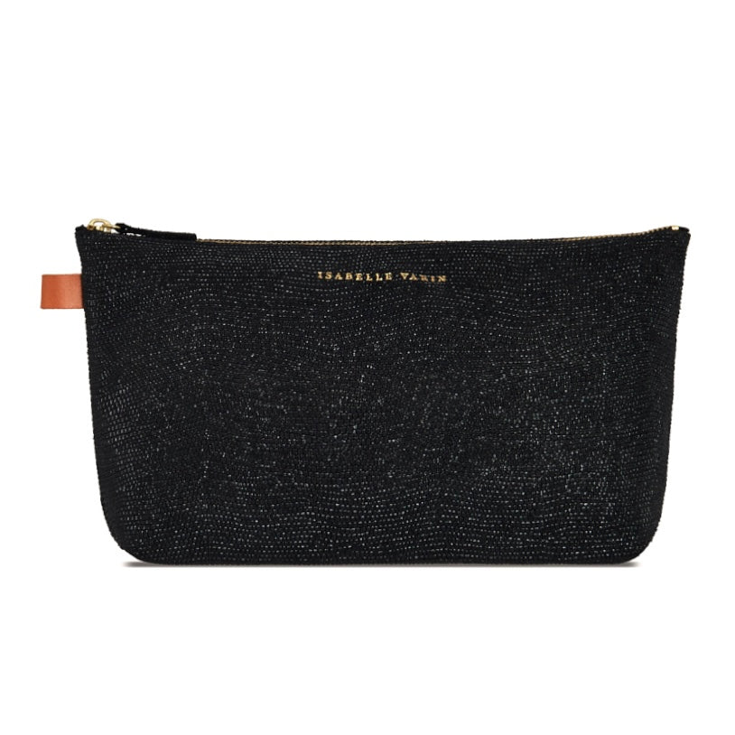 Trousse XL "Pilow" cuir Sand Black