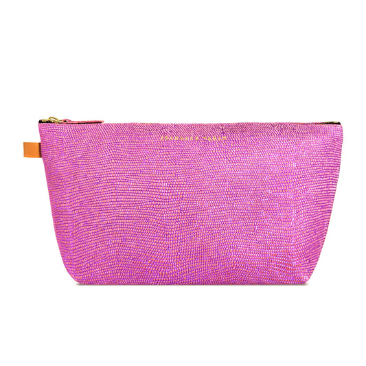 Grande trousse "Mild" cuir Sand Fuschia