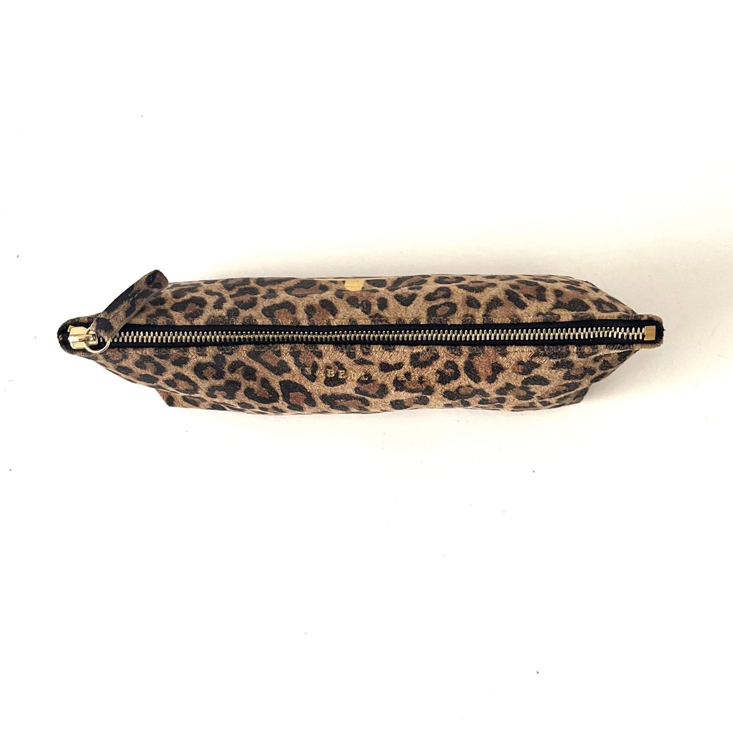 Trousse "Mini" cuir Léopard beige