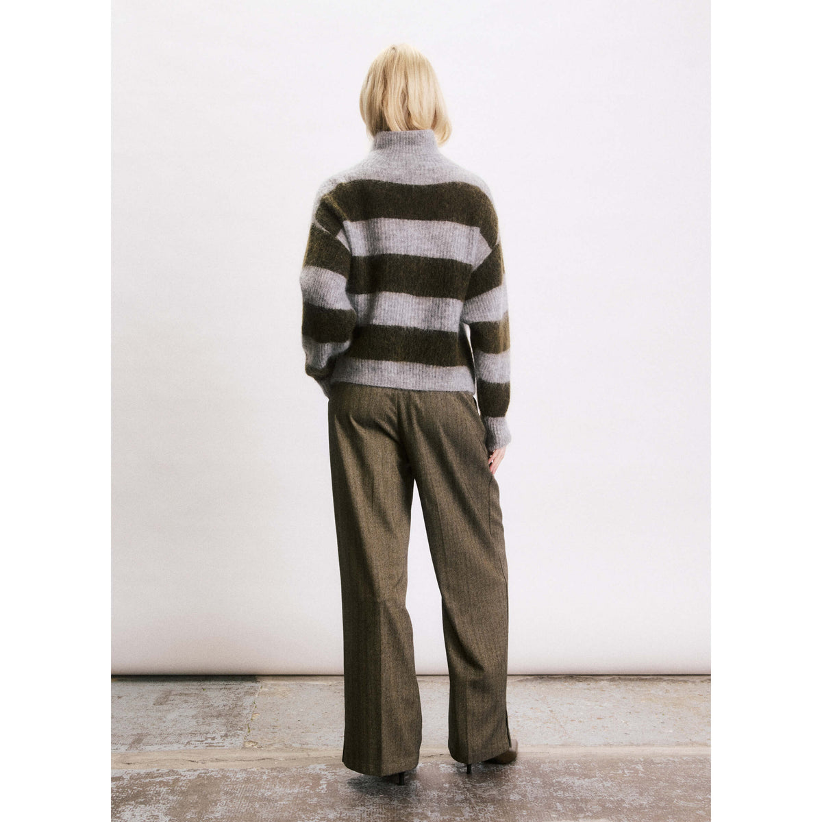 Cardigan rayé "Josh" - Kaki
