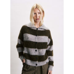 Cardigan rayé "Josh" - Kaki