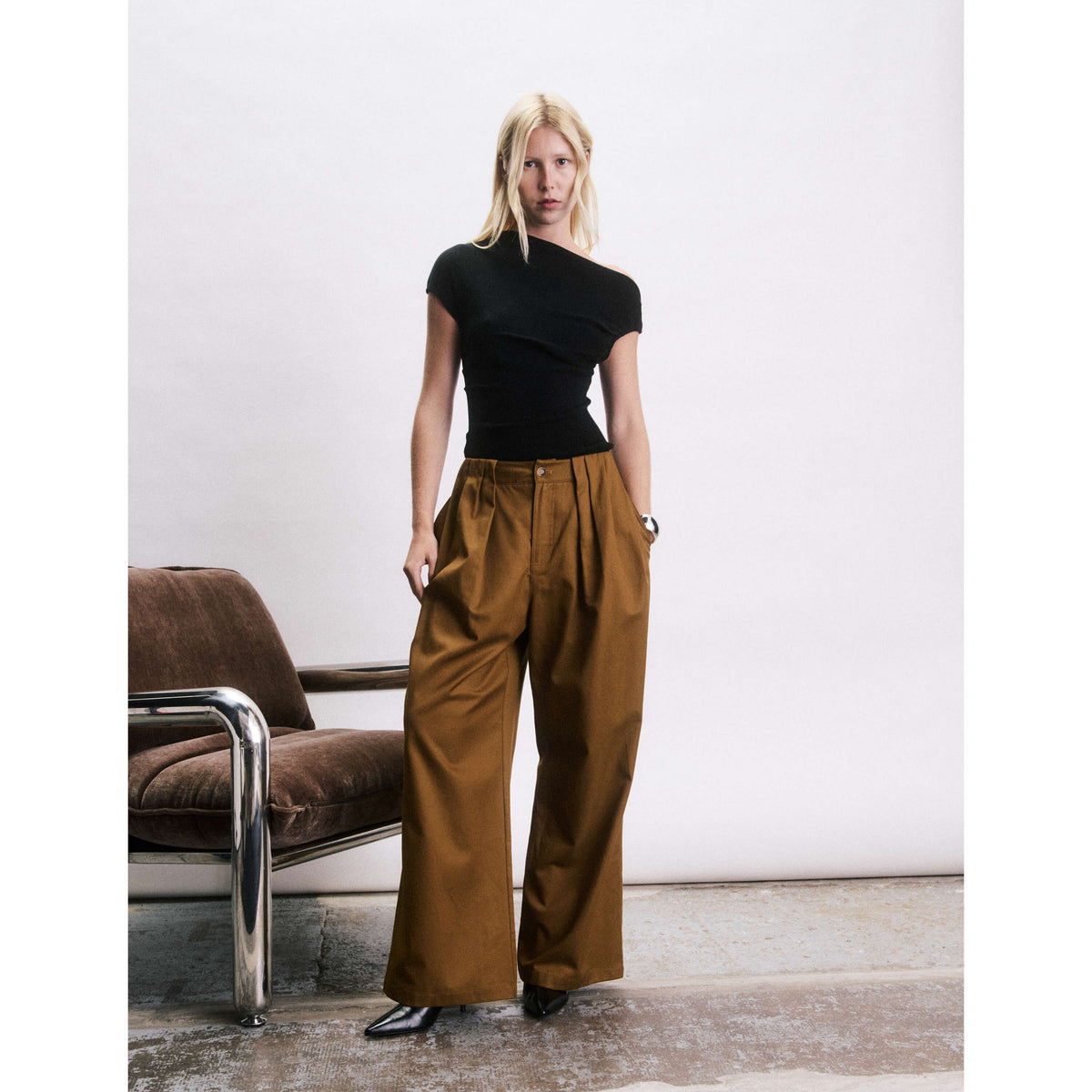 Pantalon loose "Juan" - Ocre foncé
