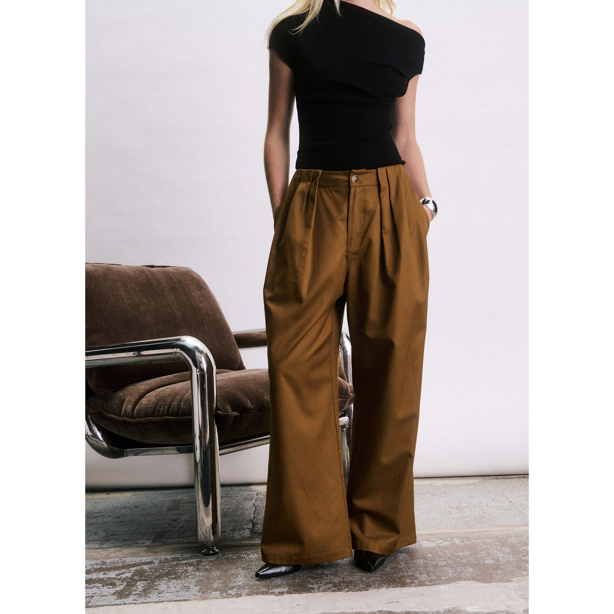 Pantalon loose "Juan" - Ocre foncé