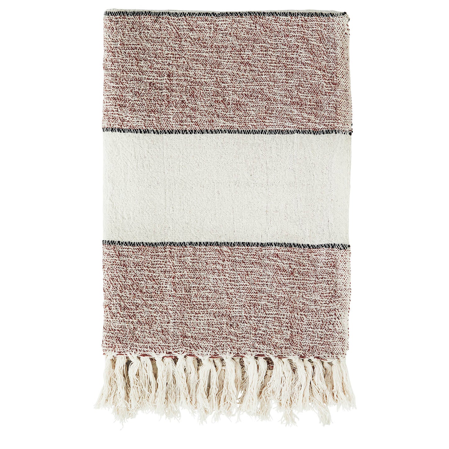 Plaid coton recyclé - Brique