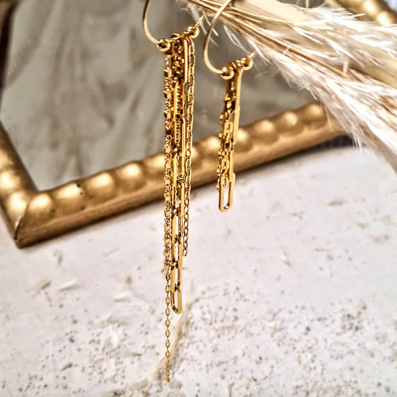 Boucle d'oreille "Déferlantes" - plaqué or