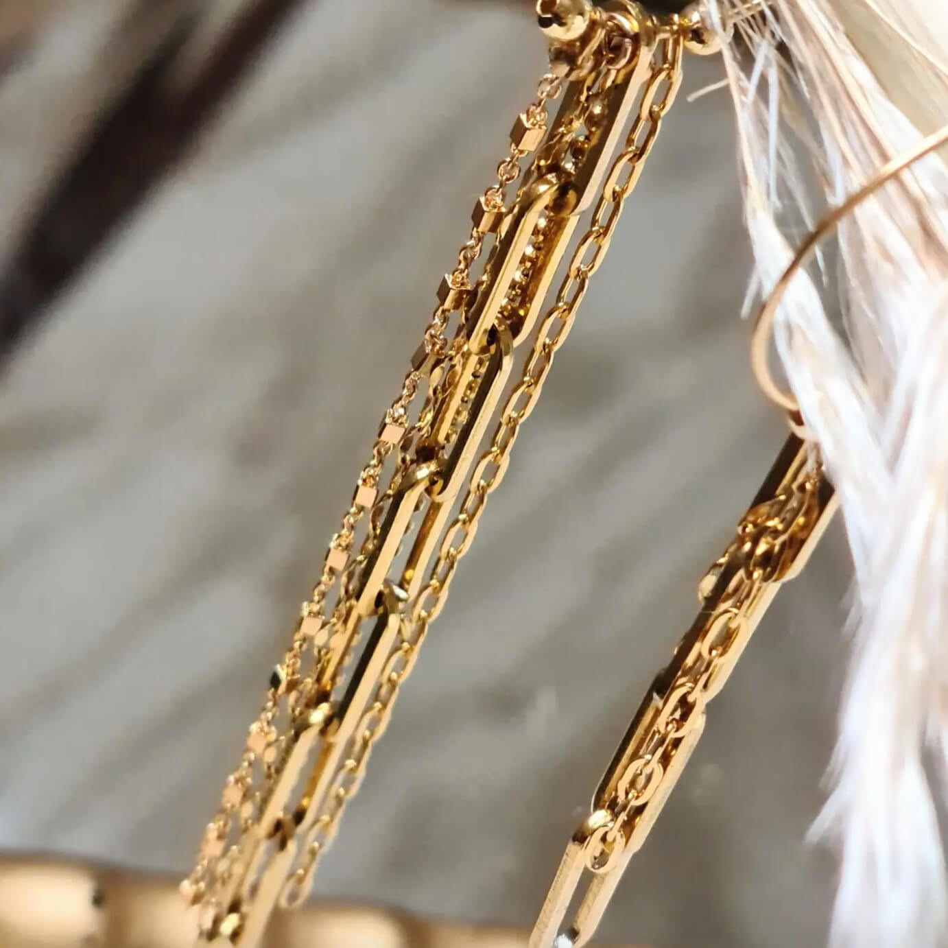 Boucle d'oreille "Déferlantes" - plaqué or