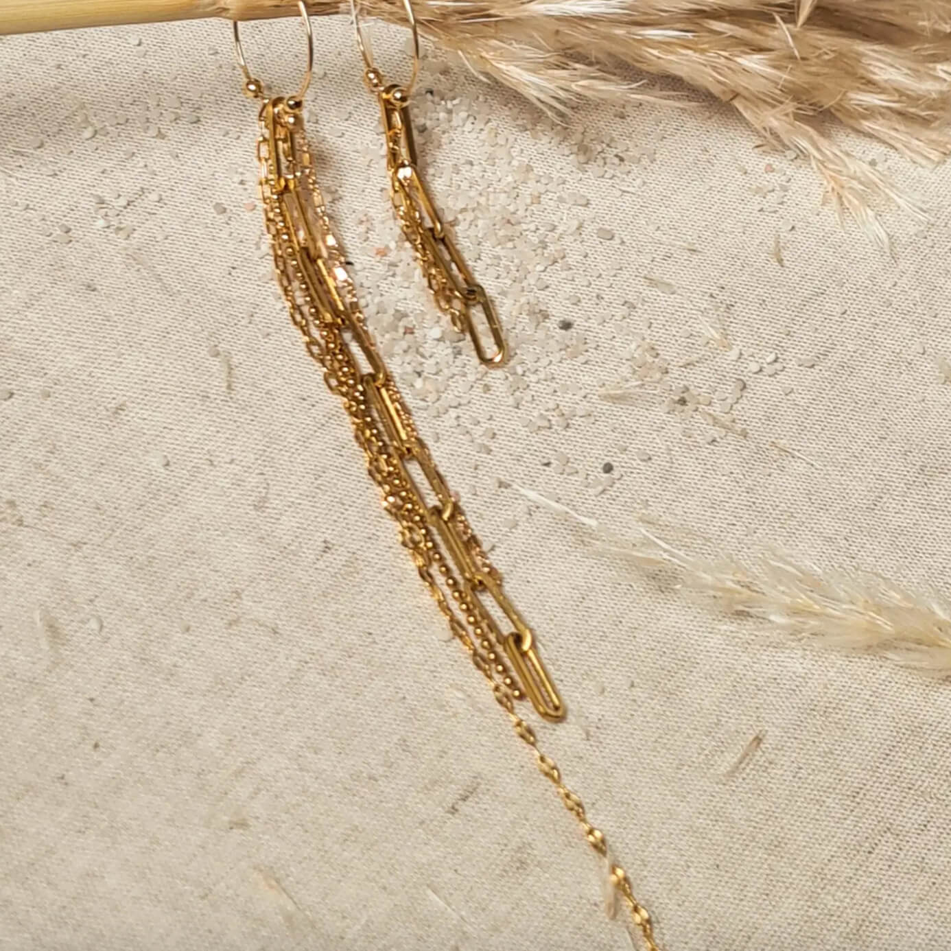 Boucle d'oreille "Déferlantes" - plaqué or