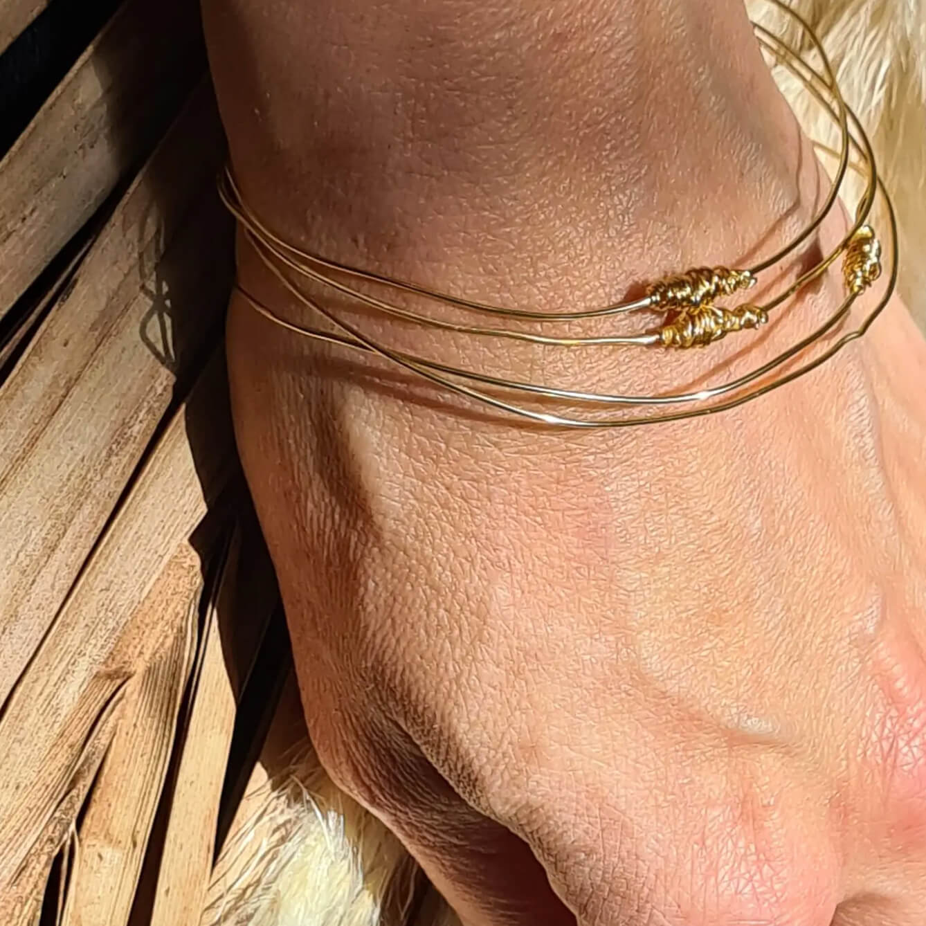 Jonc "Brindille" - plaqué or