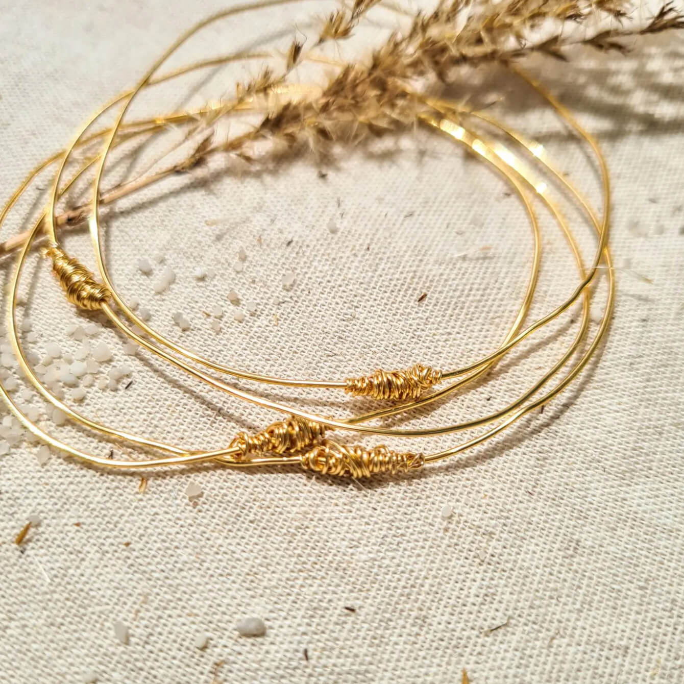 Jonc "Brindille" - plaqué or