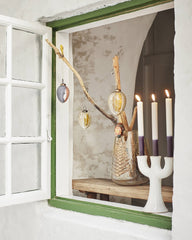 Suspension "oeuf" - Verre & feuilles