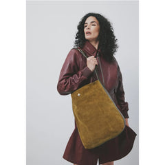 Sac "Le Enzo" cuir velours - Bronze