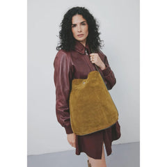 Sac "Le Enzo" cuir velours - Bronze