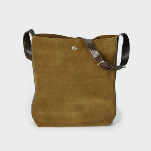 Sac "Le Enzo" cuir velours - Bronze