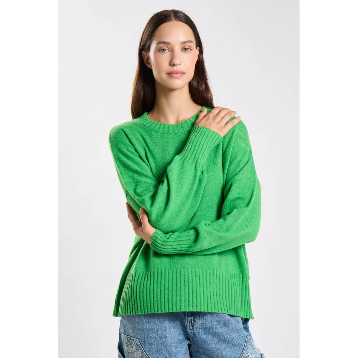 Pull  cachemire "Monptilya" - Vert vif