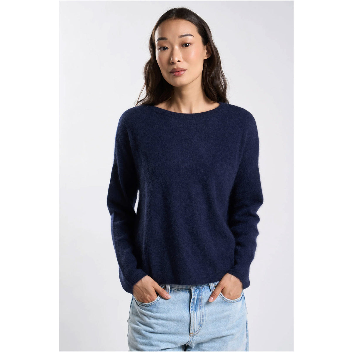 Pull laine & cachemire brushed "Marcel" - Marine