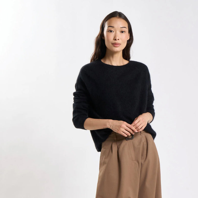 Pull laine & cachemire brushed "Marcel" - Noir