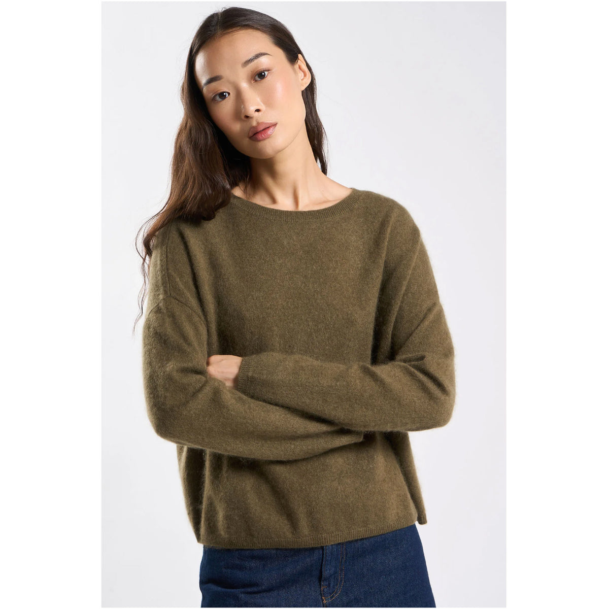 Pull laine & cachemire brushed "Marcel" - Olive