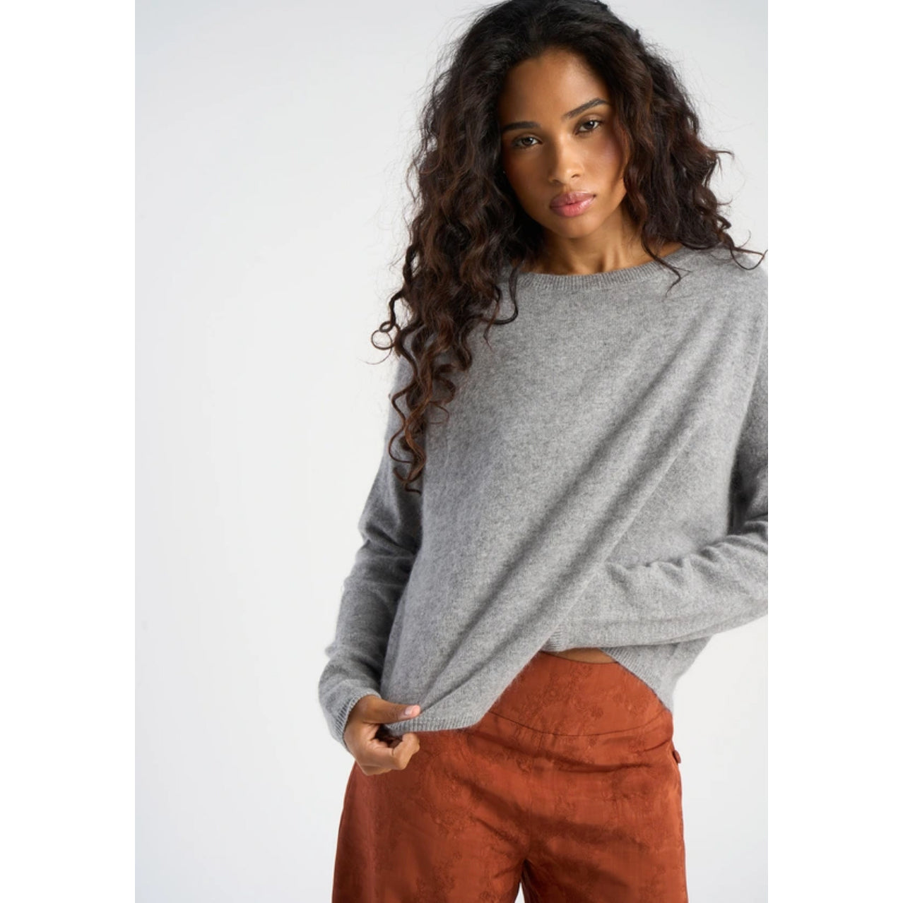 Pull "Marcel" laine & cachemire brushed - Gris chiné