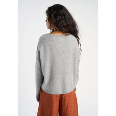 Pull "Marcel" laine & cachemire brushed - Gris chiné