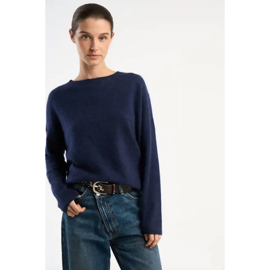 Pull laine & cachemire brushed "Marcel" - Marine