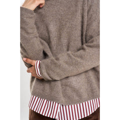 Pull laine & cachemire brushed "Marcel" - Vison