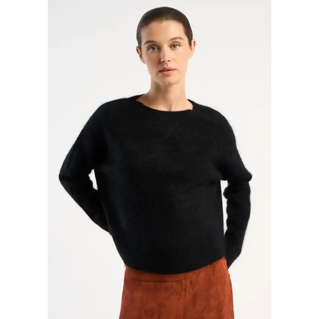 Pull "Marinette" laine & cachemire brushed - Noir