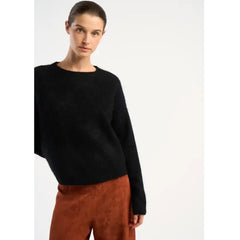 Pull "Marinette" laine & cachemire brushed - Noir