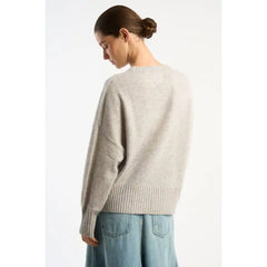 Pull "Monptilya" cachemire - Perle chiné