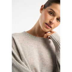 Pull "Monptilya" cachemire - Perle chiné