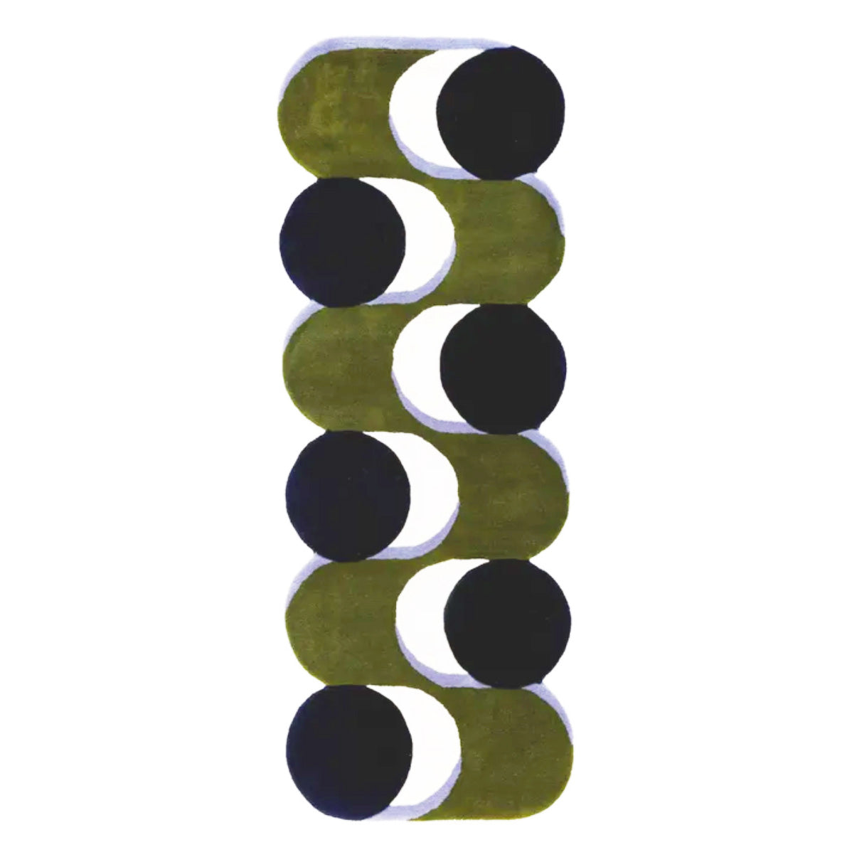 Tapis "Nymphe" laine 70x180 - Marine/olive