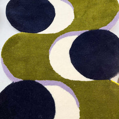 Tapis "Nymphe" laine 70x180 - Marine/olive