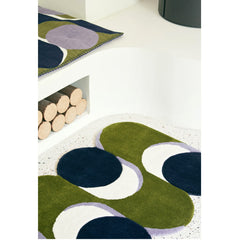 Tapis "Nymphe" laine 70x180 - Marine/olive