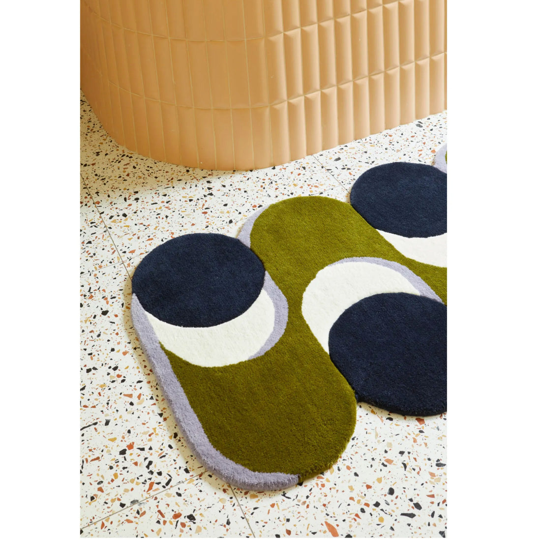 Tapis "Nymphe" laine 70x180 - Marine/olive