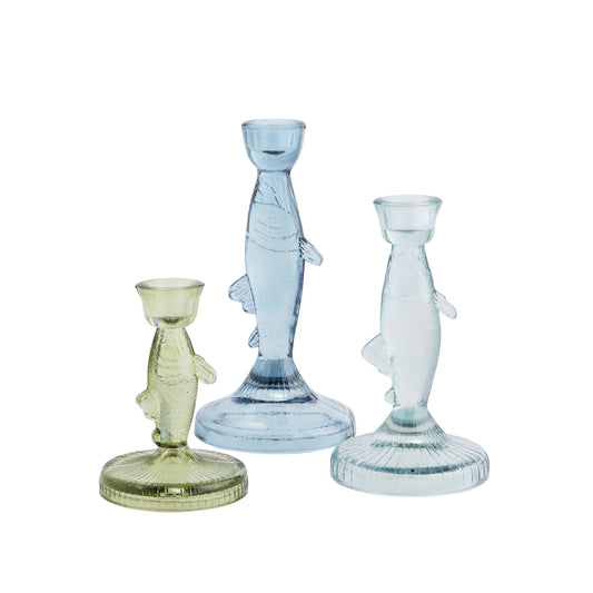 Bougeoirs Poisson verre X3