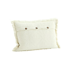 Housse de coussin brodée - Écru