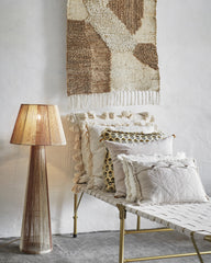 Housse de coussin brodée - Écru
