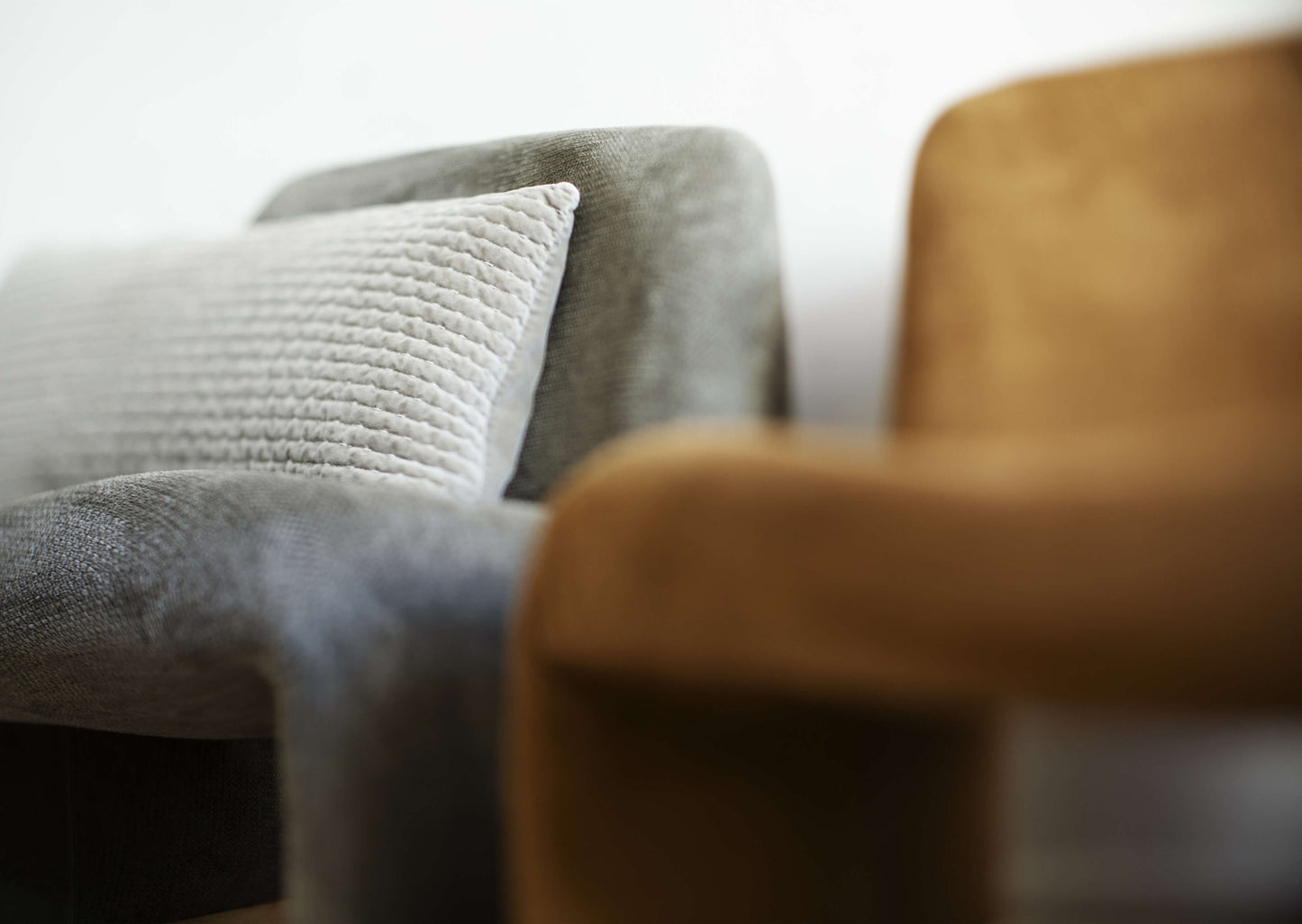 Fauteuil lounge velours - Ambre