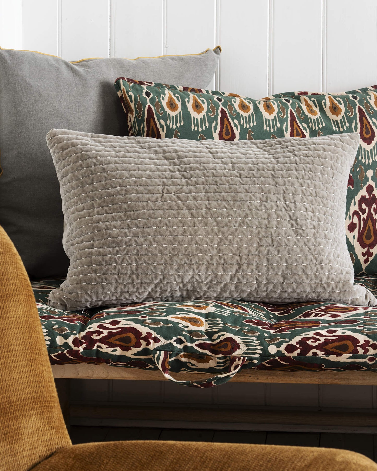 Fauteuil lounge velours - Ambre