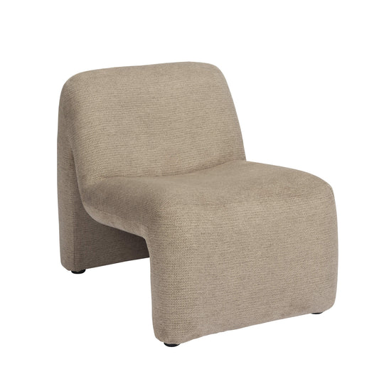 Fauteuil lounge velours - Beige