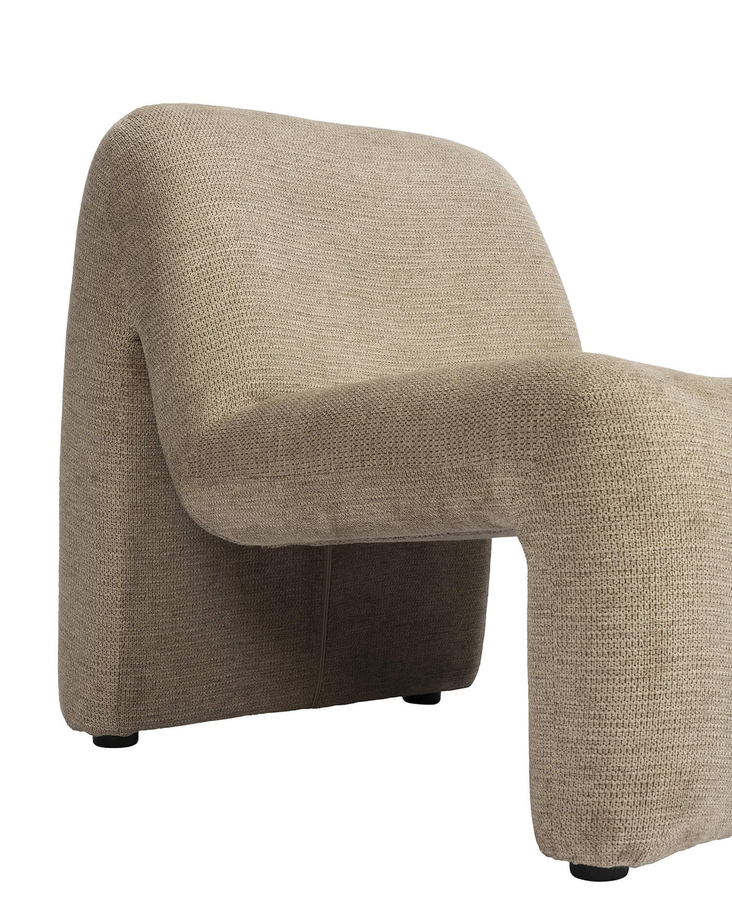 Fauteuil lounge velours - Beige