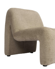 Fauteuil lounge velours - Beige