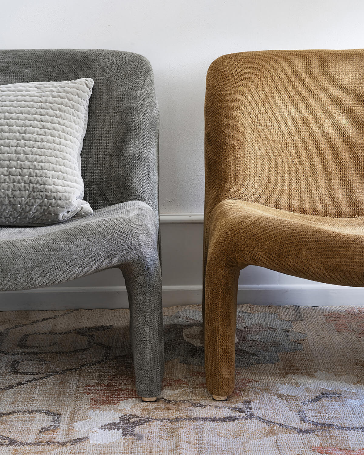 Fauteuil lounge velours - Vert