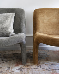 Fauteuil lounge velours - Vert