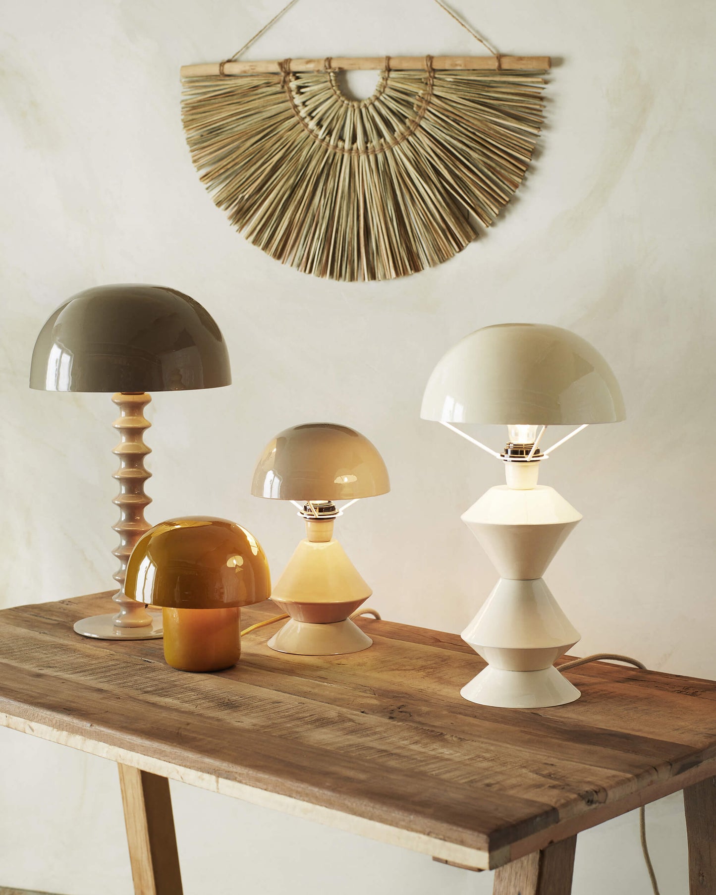 Petite lampe métal émaillé - Taupe