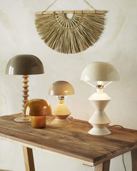 Petite lampe métal émaillé - Taupe