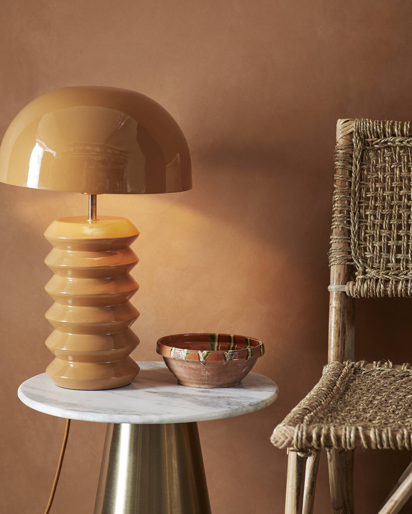 Lampe métal émaillé - Terracotta