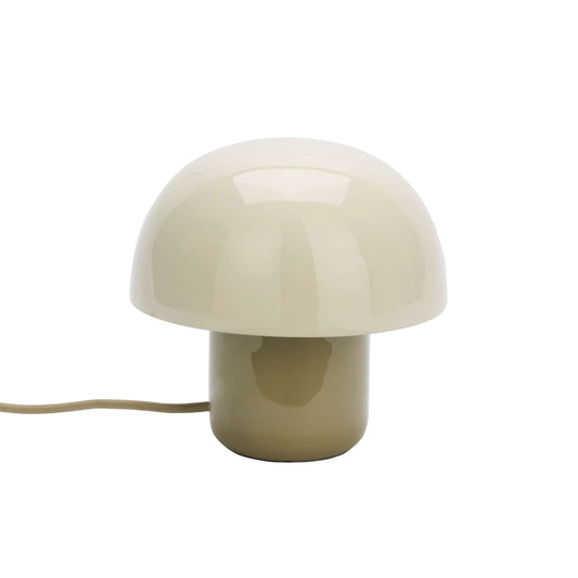 Lampe "Mini Mushroom" métal émaillé - Kaki clair/crème