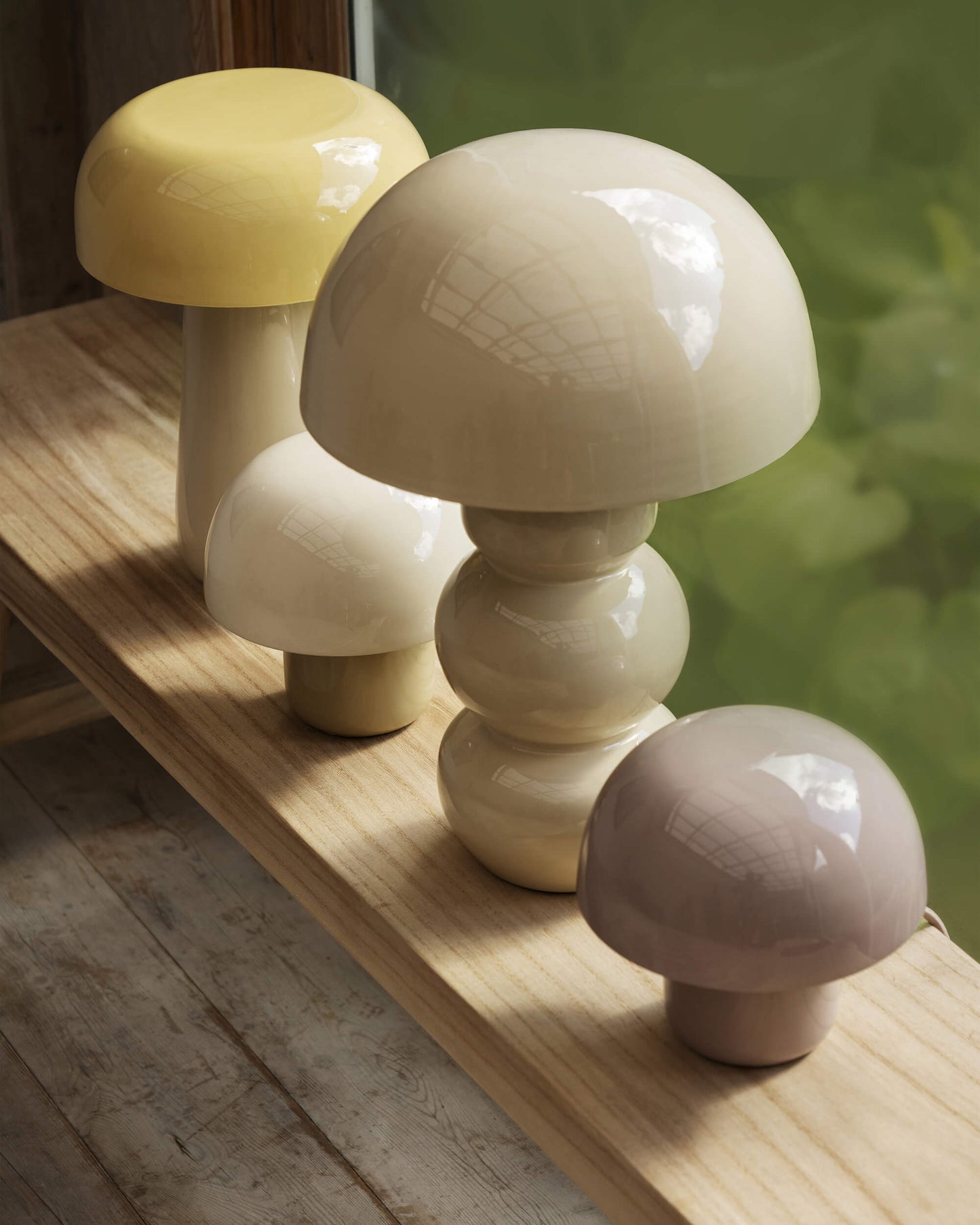 Lampe "Mini Mushroom" métal émaillé - Lilas poudré